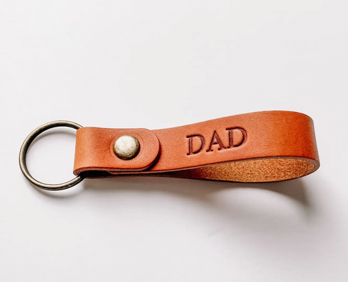 Moccaberry-Dad Leather Keychains